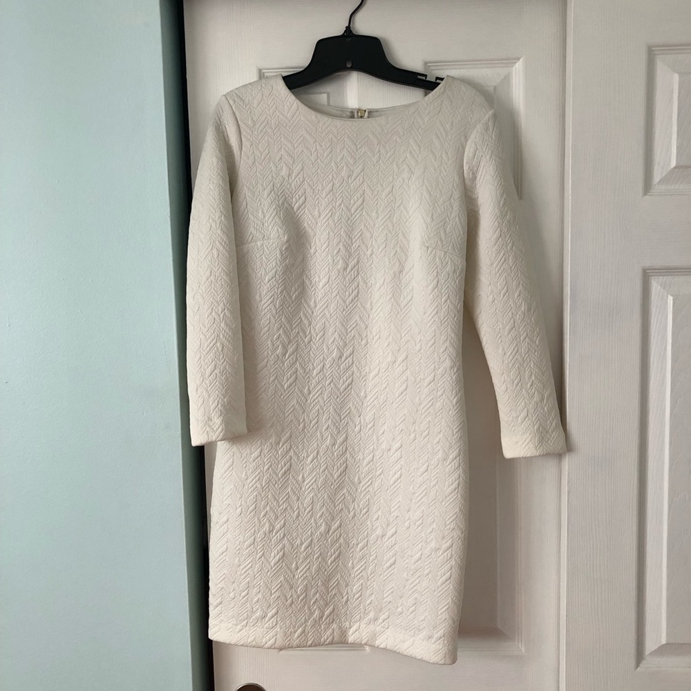 White long sleeve mini dress from Dynamite